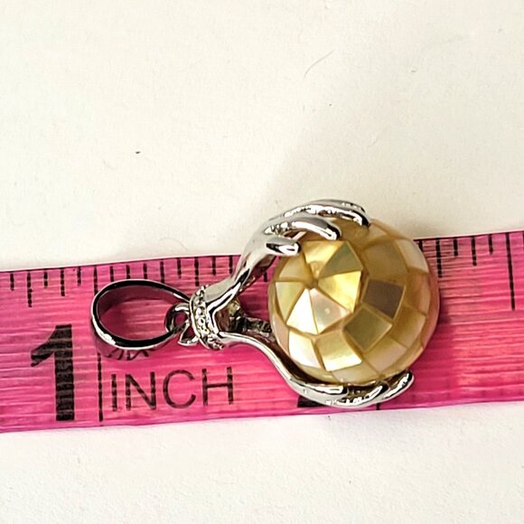 Yellow Pendant Healing Hands  Pendant With Silver tone Chain - Picture 9 of 11